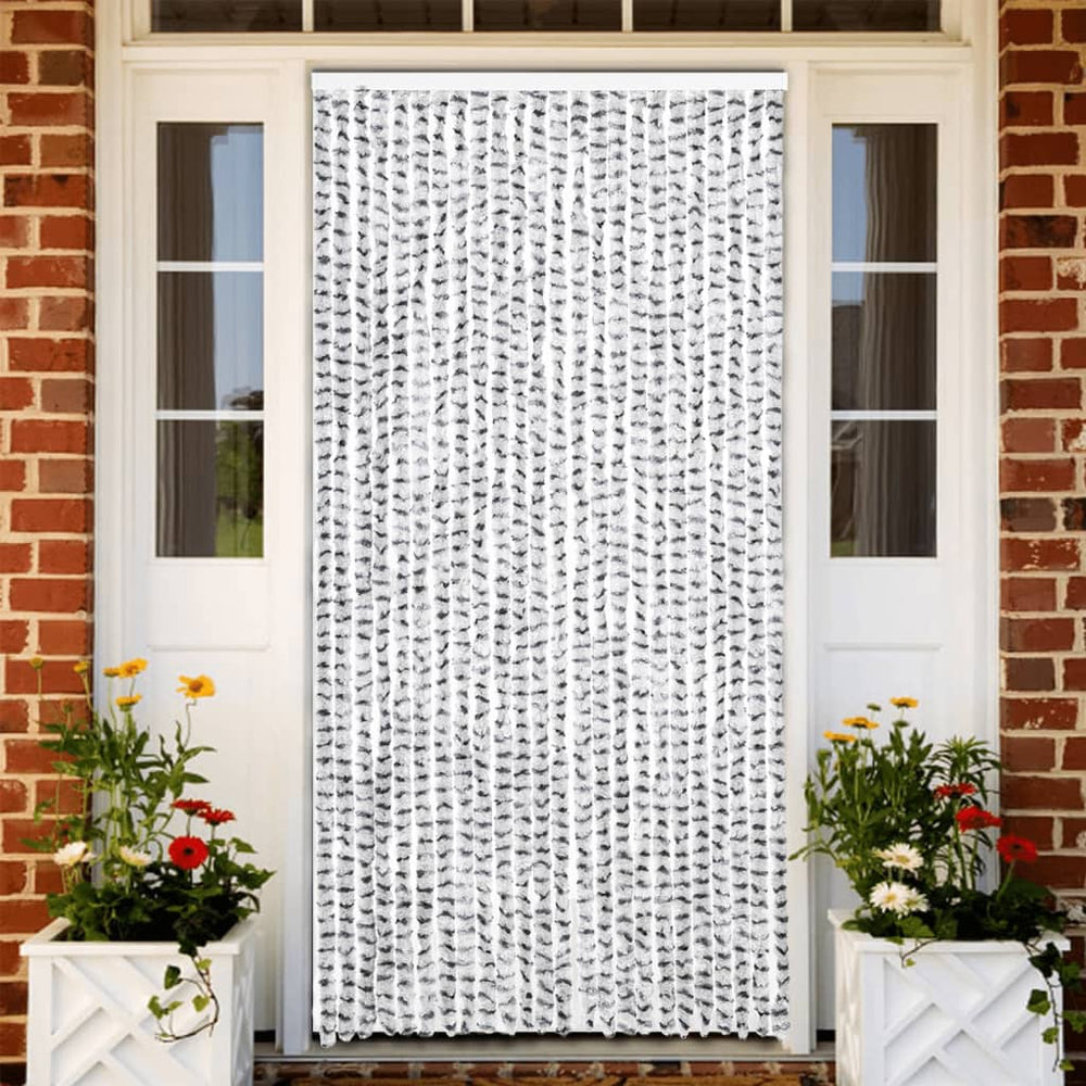 Fliegenvorhang Chenille Hellgrau/Dunkelgrau 100x200 cm