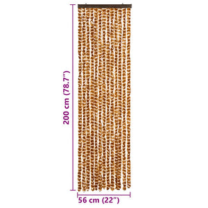 Chenille Fliegenvorhang Ocker/Weiß 56x200cm