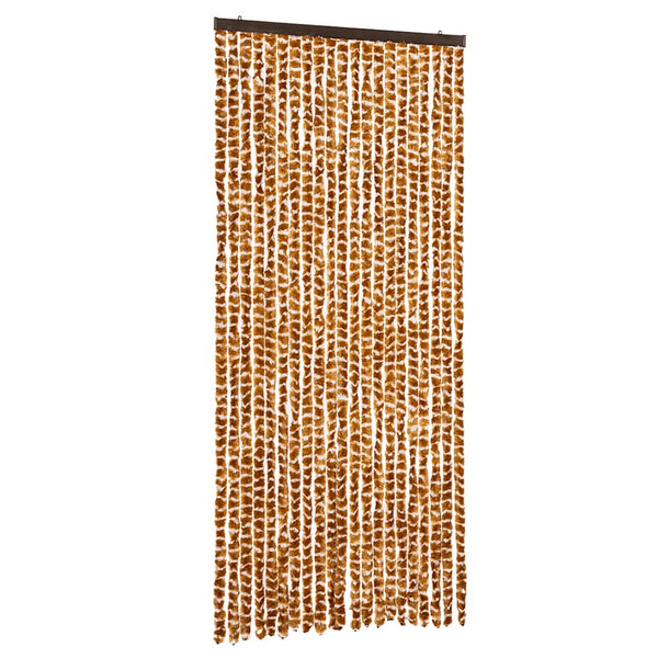 Chenille Fliegenvorhang Ocker/Weiß 90x200 cm