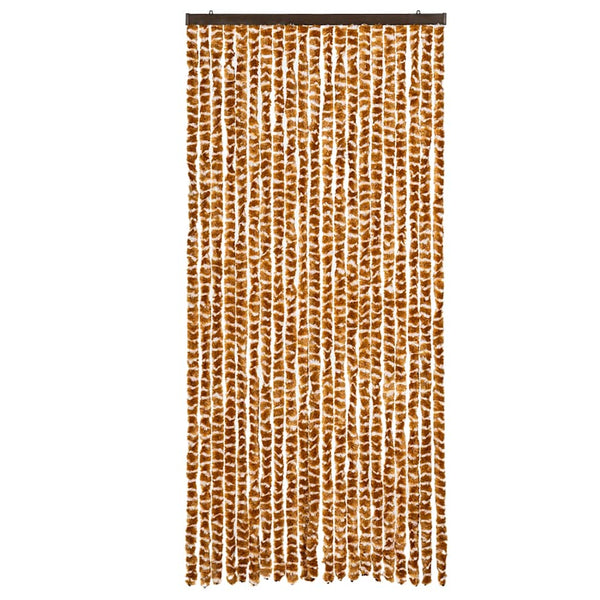 Chenille Fliegenvorhang Ocker/Weiß 90x200 cm