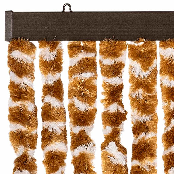 Chenille Fliegenvorhang Ocker/Weiß 90x200 cm