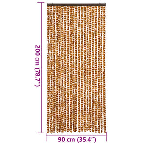 Chenille Fliegenvorhang Ocker/Weiß 90x200 cm