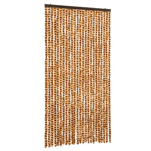 Chenille Fliegenvorhang Ocker/Weiß 100x230 cm