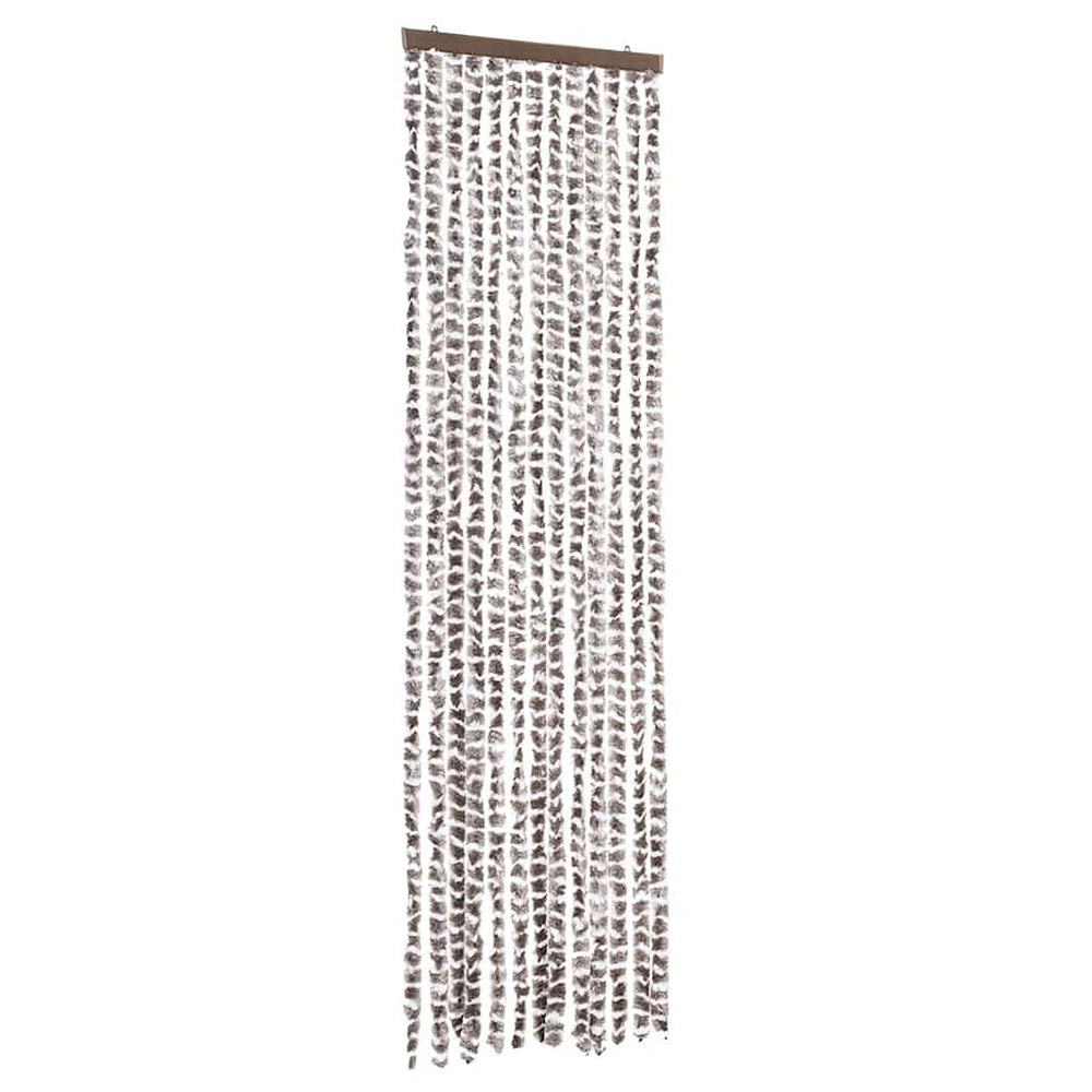 Chenille Fliegenvorhang Taupe/Weiß 56x200cm