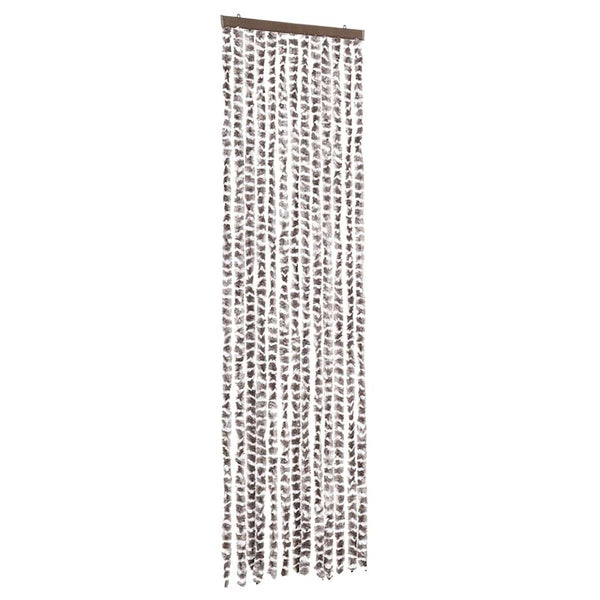 Chenille Fliegenvorhang Taupe/Weiß 56x200cm