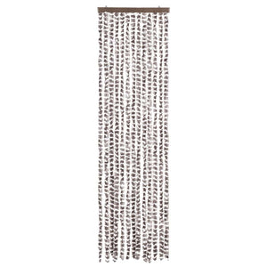 Chenille Fliegenvorhang Taupe/Weiß 56x200cm