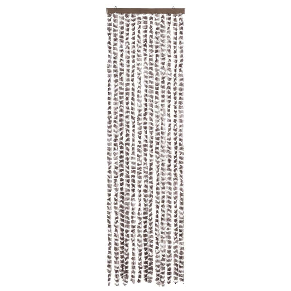 Chenille Fliegenvorhang Taupe/Weiß 56x200cm