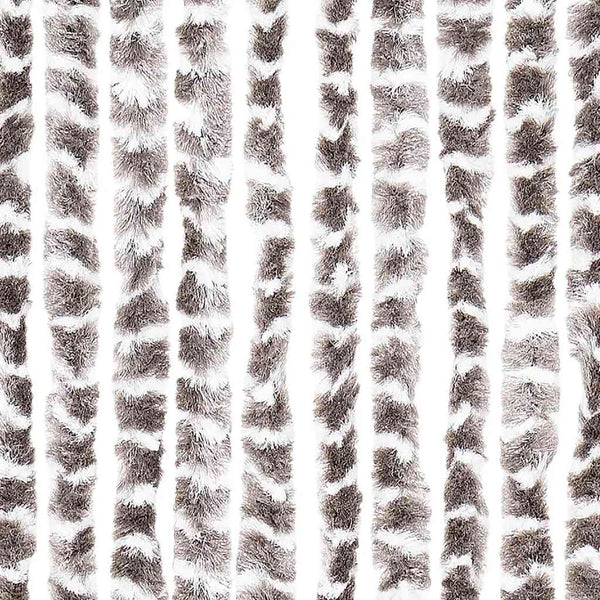 Chenille Fliegenvorhang Taupe/Weiß 56x200cm