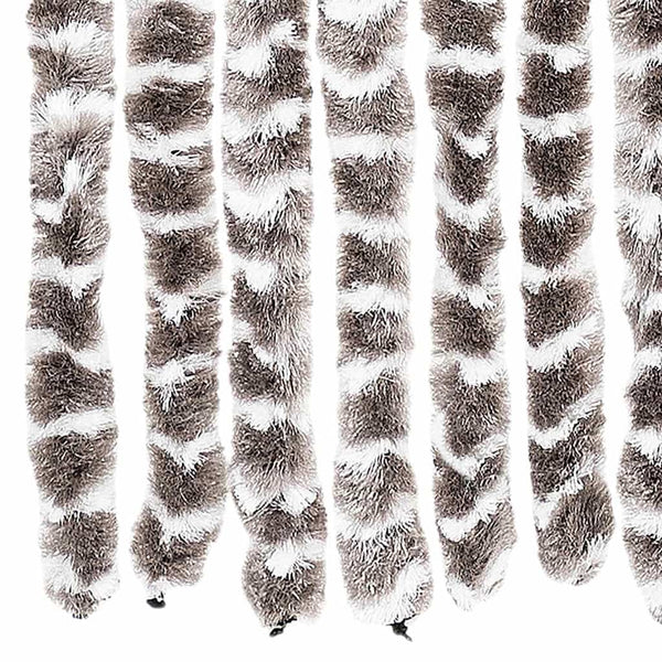 Chenille Fliegenvorhang Taupe/Weiß 56x200cm