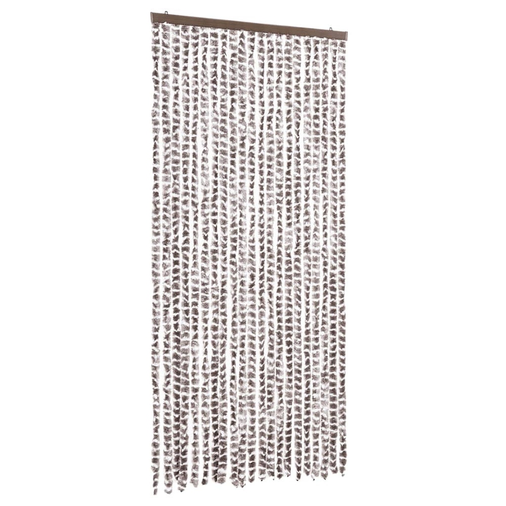 Chenille Fliegenvorhang Taupe/Weiß 90x200 cm