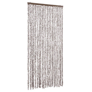 Chenille Fliegenvorhang Taupe/Weiß 90x200 cm