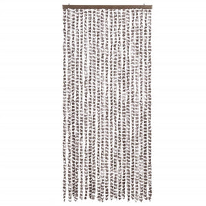 Chenille Fliegenvorhang Taupe/Weiß 90x200 cm