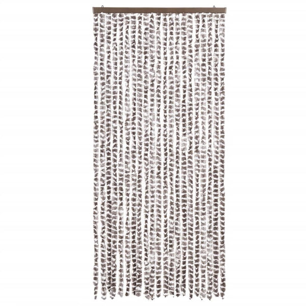 Chenille Fliegenvorhang Taupe/Weiß 90x200 cm