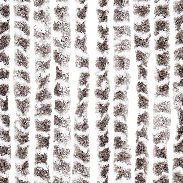 Chenille Fliegenvorhang Taupe/Weiß 90x200 cm