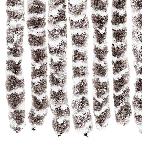 Chenille Fliegenvorhang Taupe/Weiß 90x200 cm