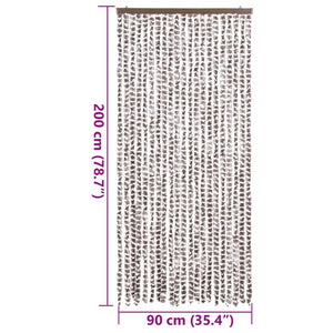 Chenille Fliegenvorhang Taupe/Weiß 90x200 cm