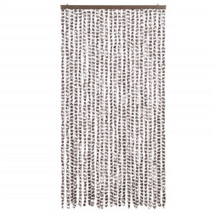 Chenille Fliegenvorhang Taupe/Weiß 100x200 cm