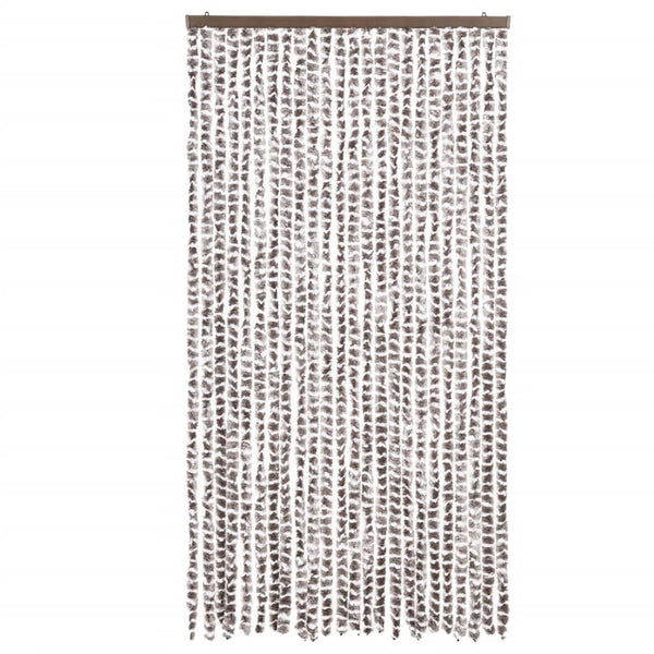 Chenille Fliegenvorhang Taupe/Weiß 100x200 cm