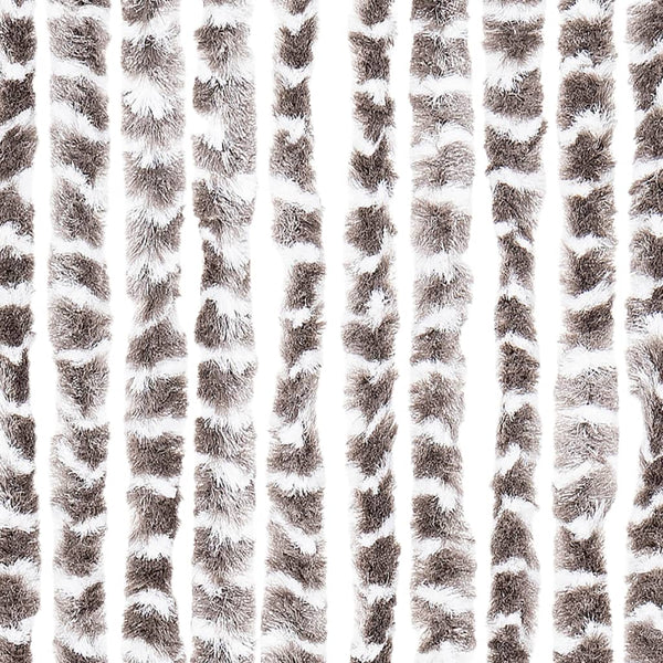 Chenille Fliegenvorhang Taupe/Weiß 100x200 cm