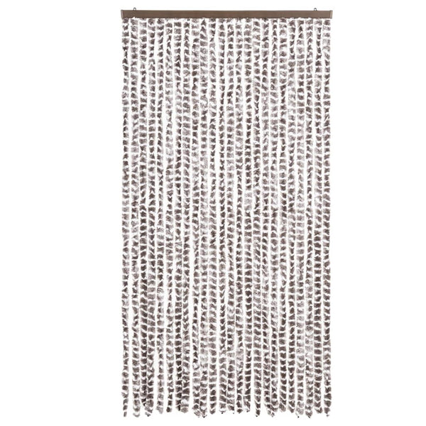 Fliegenvorhang Chenille Taupe/Weiß 100x230cm