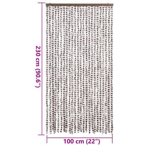 Fliegenvorhang Chenille Taupe/Weiß 100x230cm