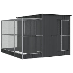 vidaXL Volière avec extension Argent 290 x 303 x 216 cm Acier