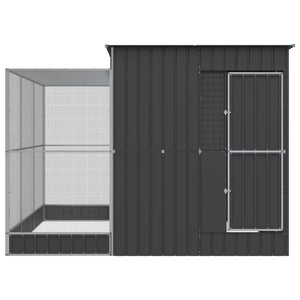 vidaXL Volière avec extension Argent 290 x 303 x 216 cm Acier