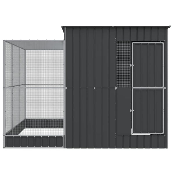 vidaXL Volière avec extension Argent 290 x 303 x 216 cm Acier