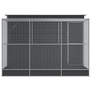 vidaXL Volière avec extension Argent 290 x 303 x 216 cm Acier