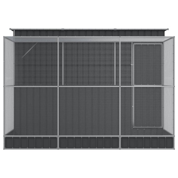 vidaXL Volière avec extension Argent 290 x 303 x 216 cm Acier