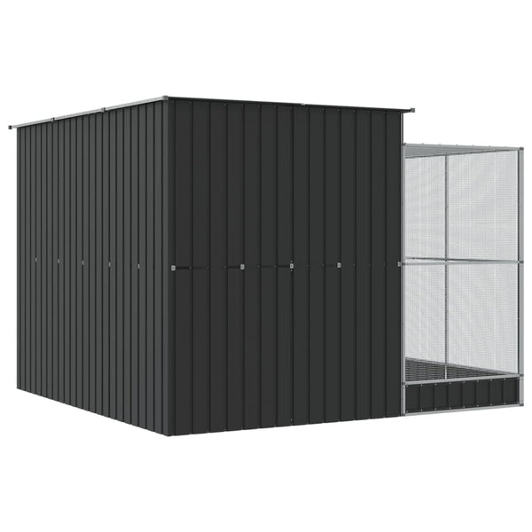 vidaXL Volière avec extension Argent 290 x 303 x 216 cm Acier
