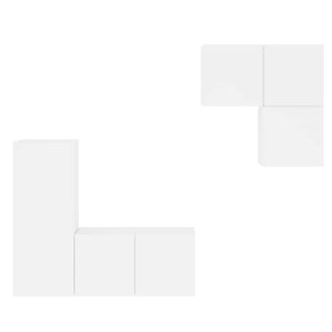 vidaXL Meuble TV mural 4 pcs Blanc Bois d'ingénierie
