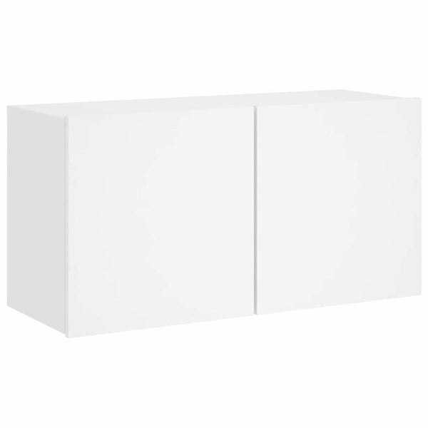 vidaXL Meuble TV mural 4 pcs Blanc Bois d'ingénierie