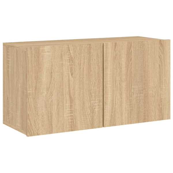 vidaXL Meuble TV, 4 pcs, chêne Sonoma, aggloméré