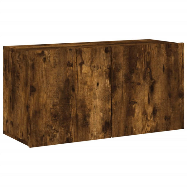 vidaXL Meuble TV, 4 pcs, chêne fumé, bois d'ingénierie