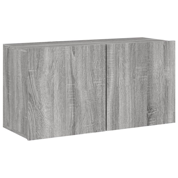 vidaXL Meuble TV mural, 4 pcs, gris Sonoma, aggloméré