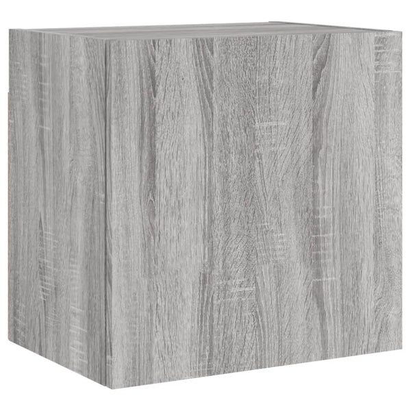 vidaXL Meuble TV mural, 4 pcs, gris Sonoma, aggloméré