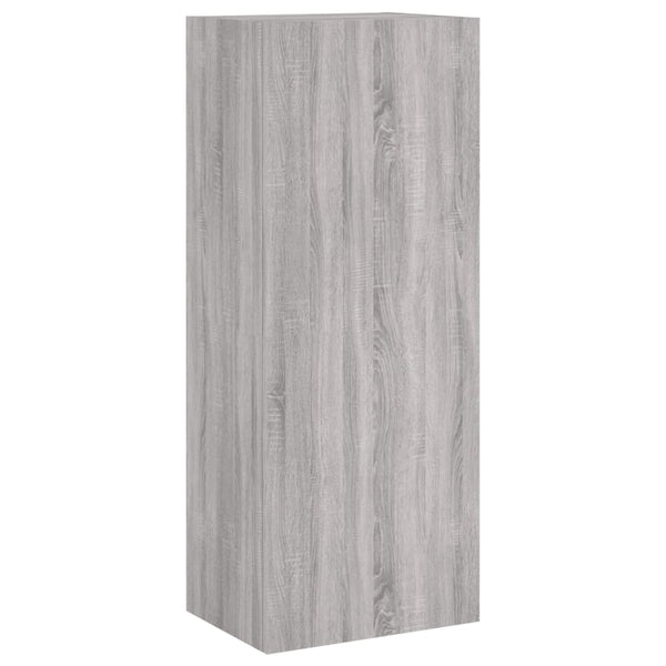 vidaXL Meuble TV mural, 4 pcs, gris Sonoma, aggloméré