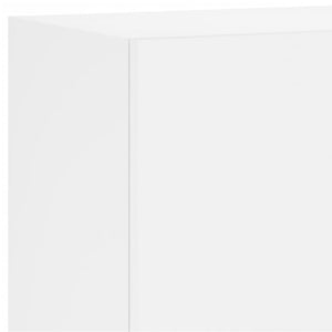 vidaXL Meuble TV mural 6 pièces blanc en bois d'ingénierie