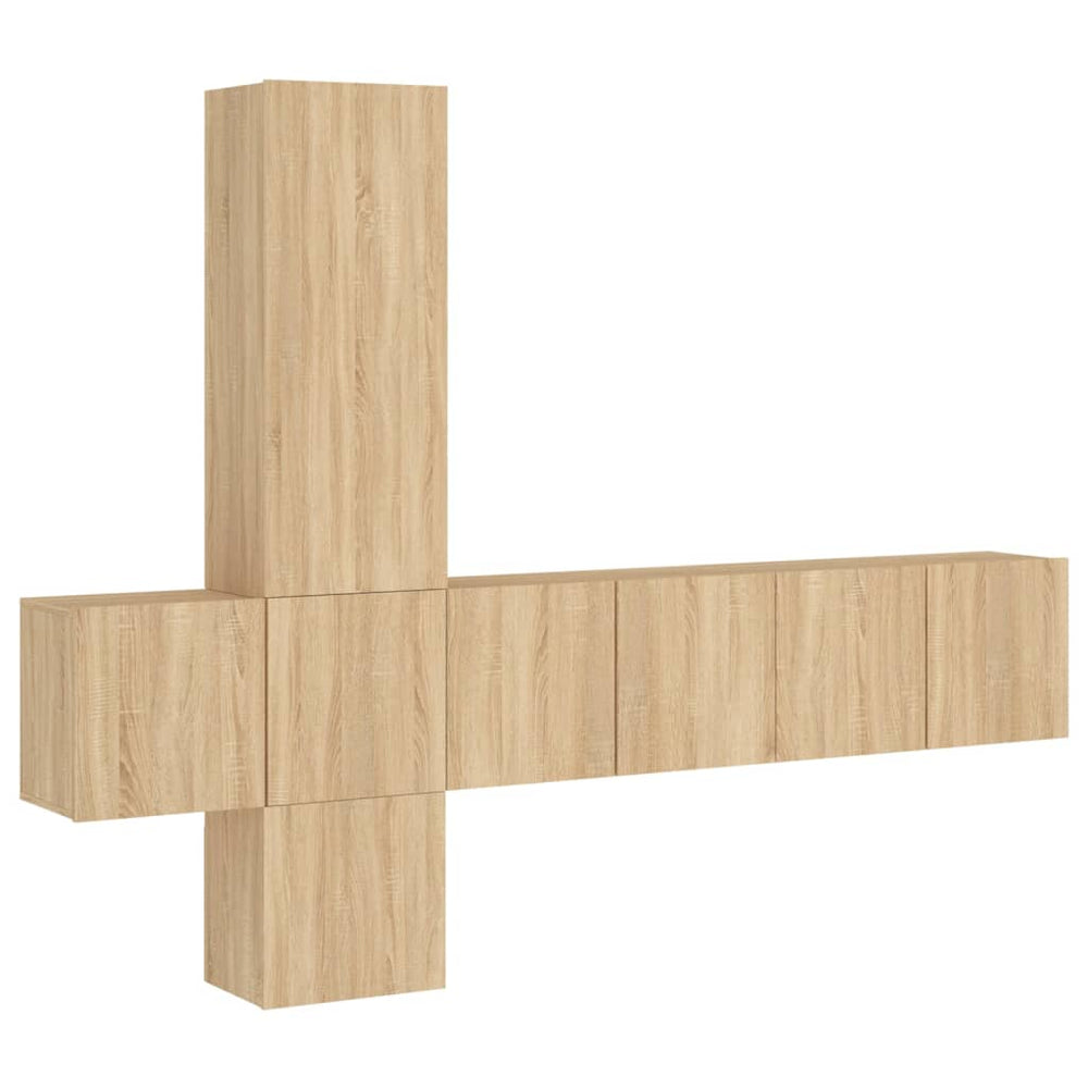 vidaXL Meuble TV mural 5 pcs Chêne Sonoma Aggloméré