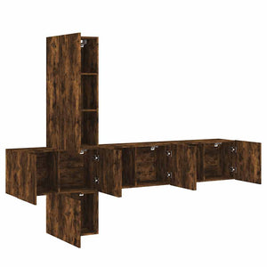 vidaXL Ensemble meuble TV 5 pcs Chêne fumé Bois d'ingénierie