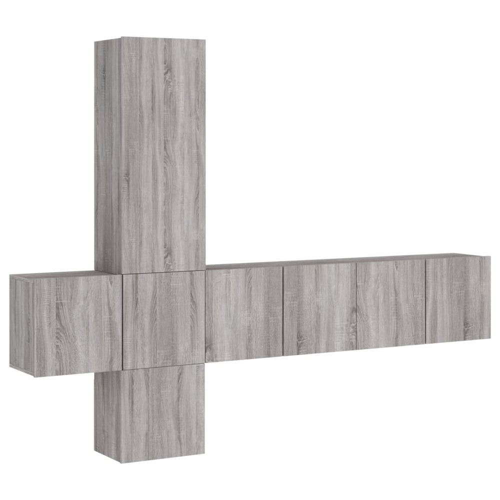 vidaXL Meuble TV mural 5 pcs gris sonoma en bois d'ingénierie