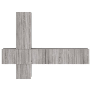 vidaXL Meuble TV mural 5 pcs gris sonoma en bois d'ingénierie