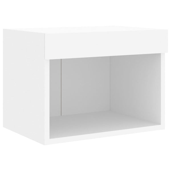 Meuble TV mural 4 pcs avec lumières LED blanc vidaXL