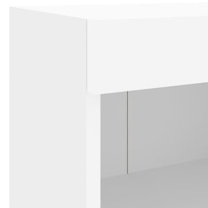 Meuble TV mural 4 pcs avec lumières LED blanc vidaXL