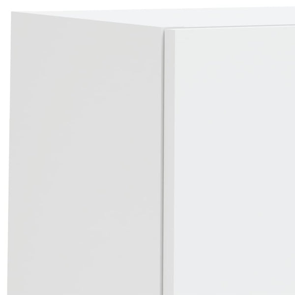 Meuble TV mural 4 pcs avec lumières LED blanc vidaXL