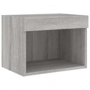 vidaXL 4-Piece TV Wall Unit with LED Lights Sonoma Grey