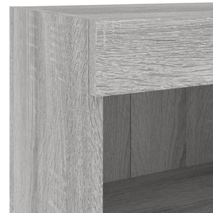 vidaXL 4-Piece TV Wall Unit with LED Lights Sonoma Grey