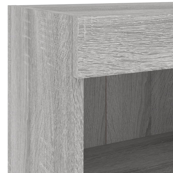 vidaXL 4-Piece TV Wall Unit with LED Lights Sonoma Grey