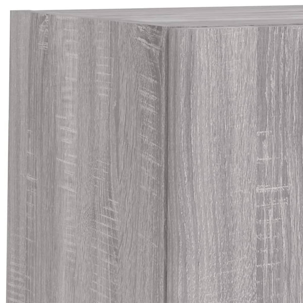 vidaXL 4-Piece TV Wall Unit with LED Lights Sonoma Grey